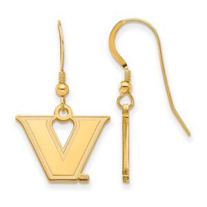 14k Gold Plated Silver Vanderbilt University Dangle Earrings